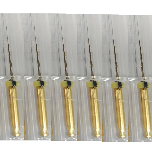 6 фото стоматологический, Эндодонтический Endo ProTaper Gold NITI файлы 25 мм Большой конусный Золотой Treament файл