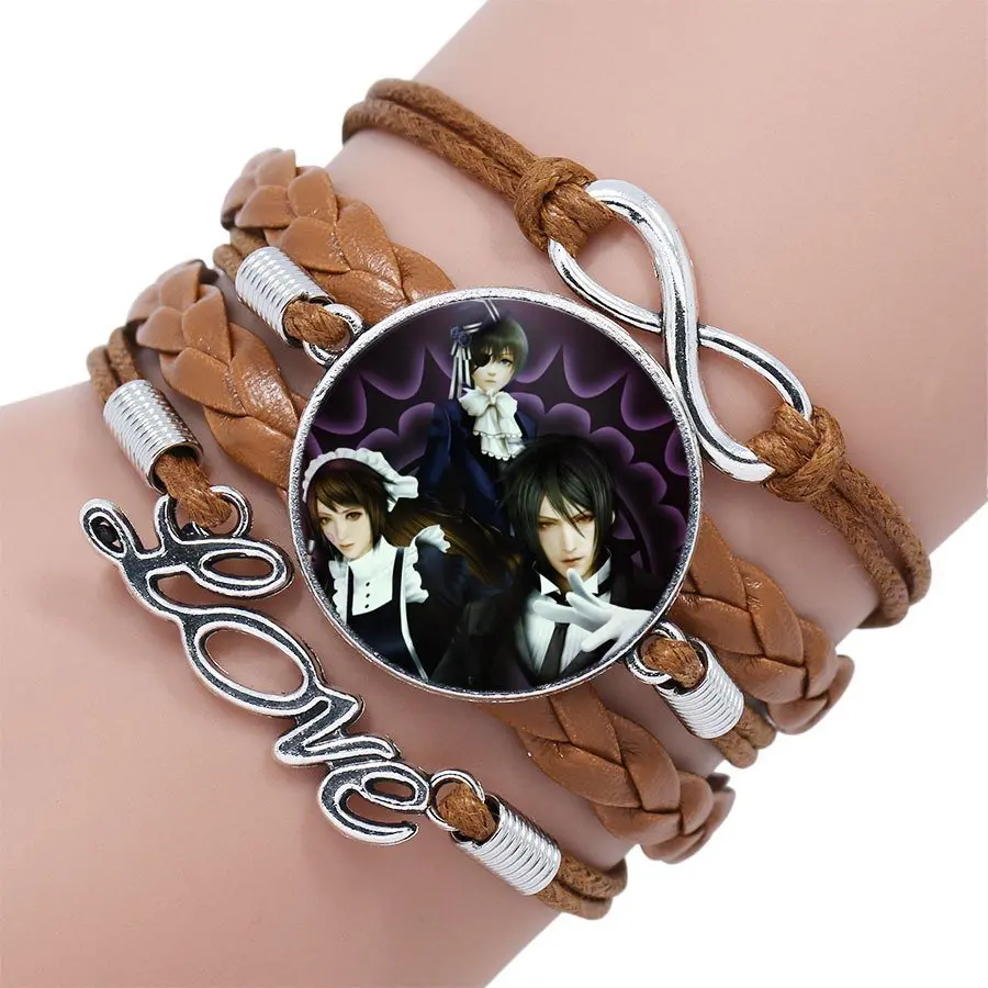 Черный Дворецкий для женщин девушек Многослойный черный/коричневый кожаный