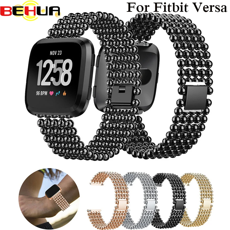 Пять круглых бусин для fitbit versa ремешок браслет наручных часов Fitbit Versa lite сплав