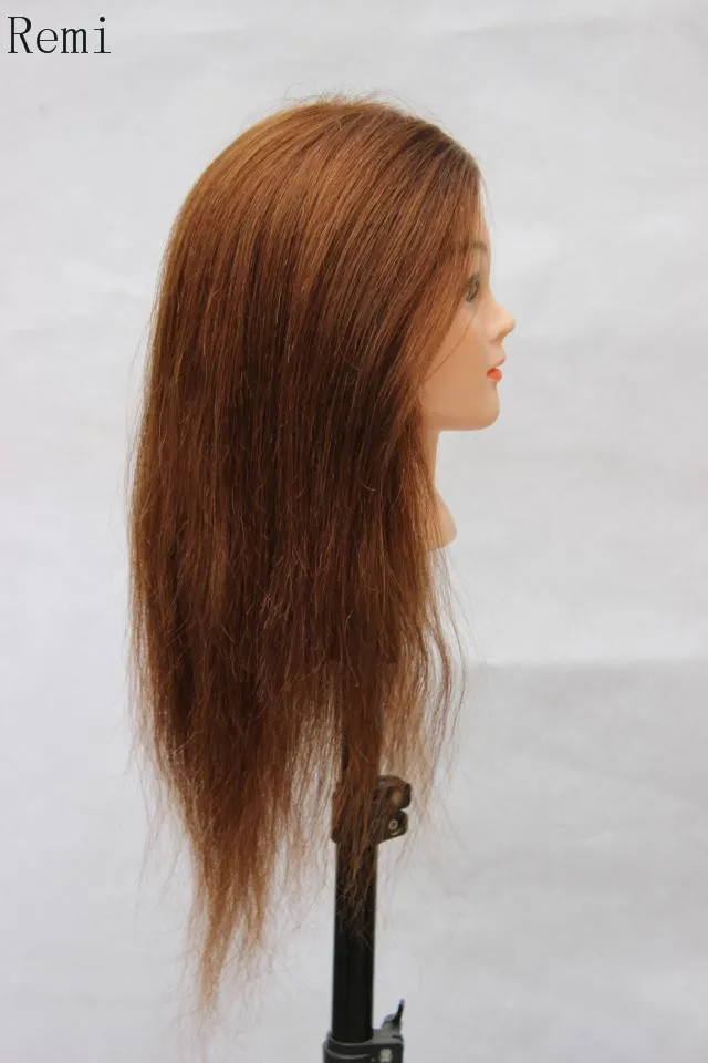 Новый 24 &quot90% настоящие человеческие волосы Учебные головы-манекены