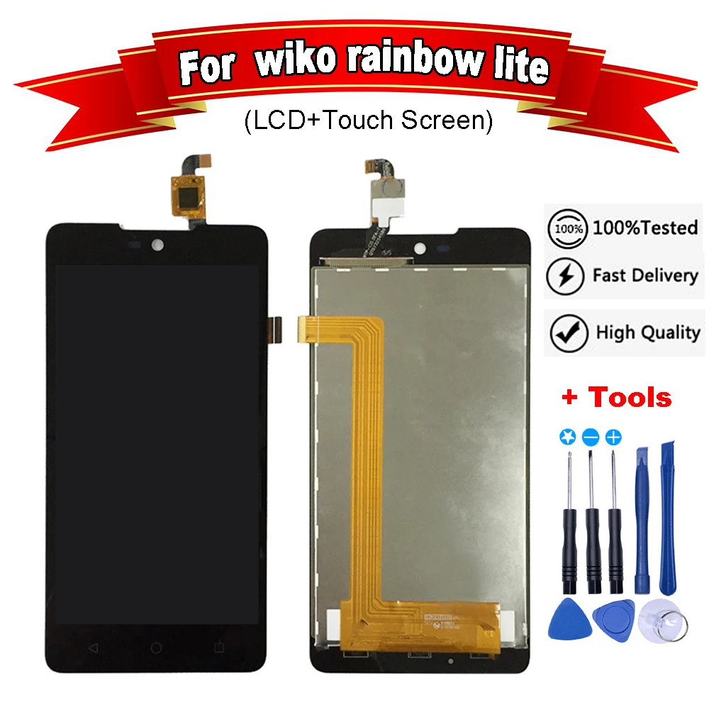 Высококачественный ЖК дисплей для Wiko Rainbow Lite 4G + цифровой преобразователь