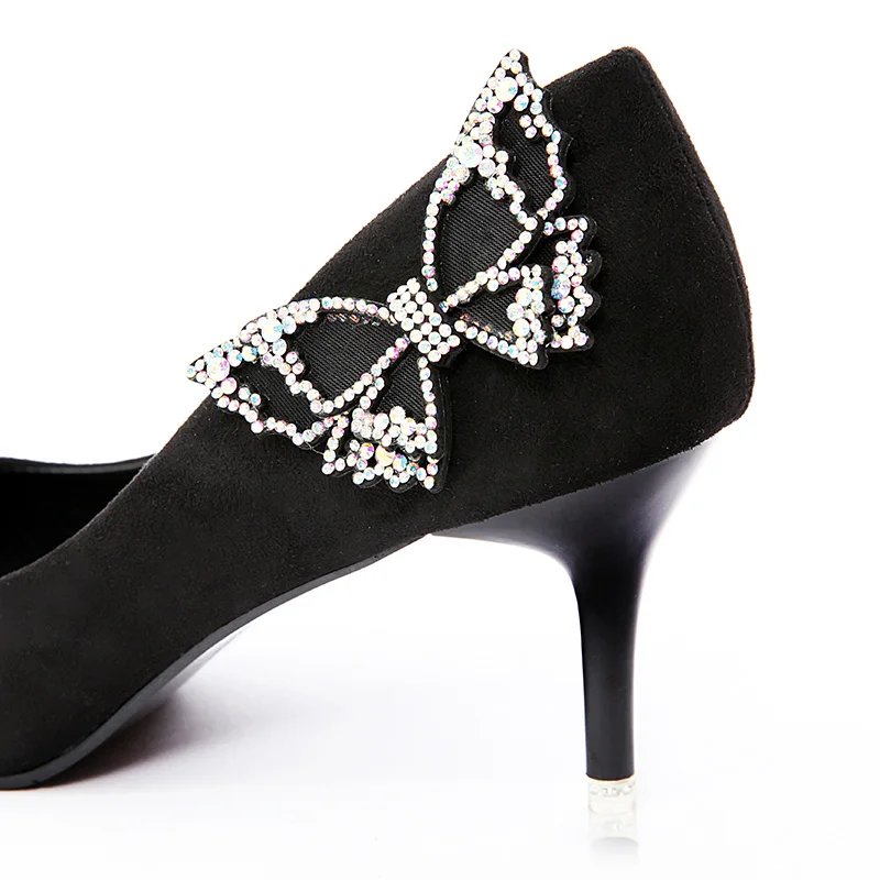 

Glglgege Butterfly Animal Pumps Women Shoes Flock Slip-On Shallow Wedding Party Thin Heels Pointed Toe Woman High Heels Pump