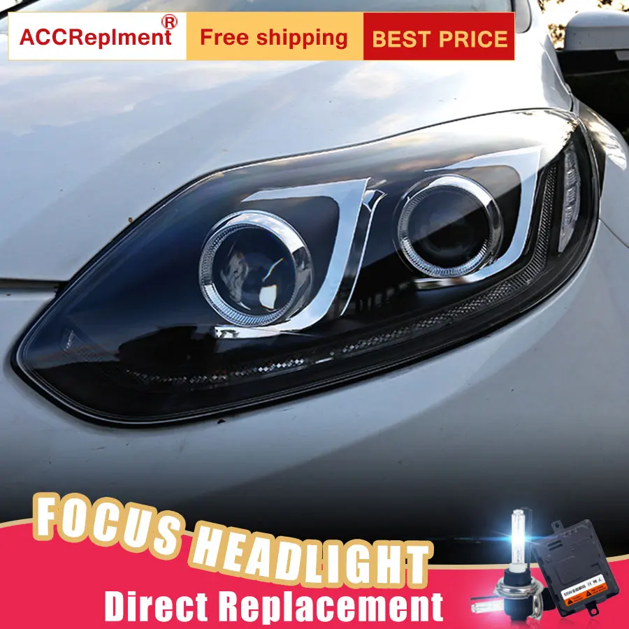 2 шт. светодиодный фары для Ford Focus 2012-2014 автомобиля Ангельские Глазки ксенон HID