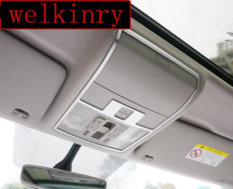 WELKINRY автомобильный чехол для skoda Kodiaq ABS пластик посеребренный Передняя головка на крыше лампа для чтения светильник отделка