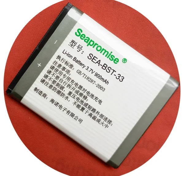 SEAPROMISE розничный BST 33 BST33 Аккумулятор для sony ericsson C702 C903 F305 G900 K550i K630i K660i K800i K810i |battery for