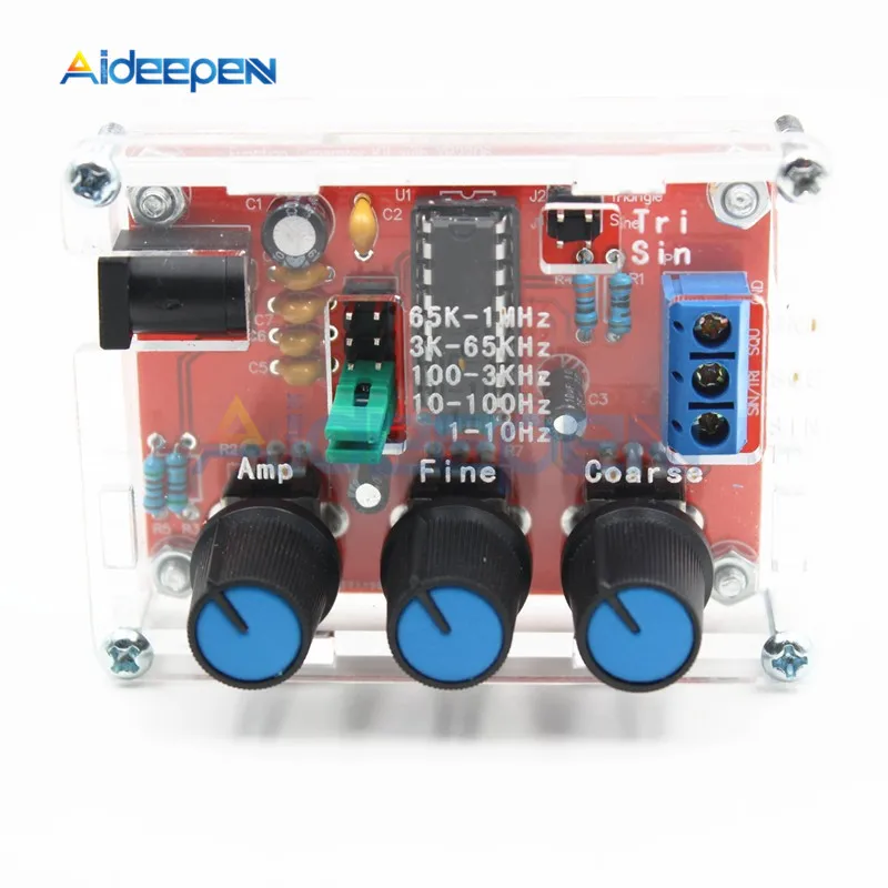 XR2206 функция генератор сигналов DIY Kit синусоидальный треугольник квадратной волны Функция генератор с акриловым защитный чехол