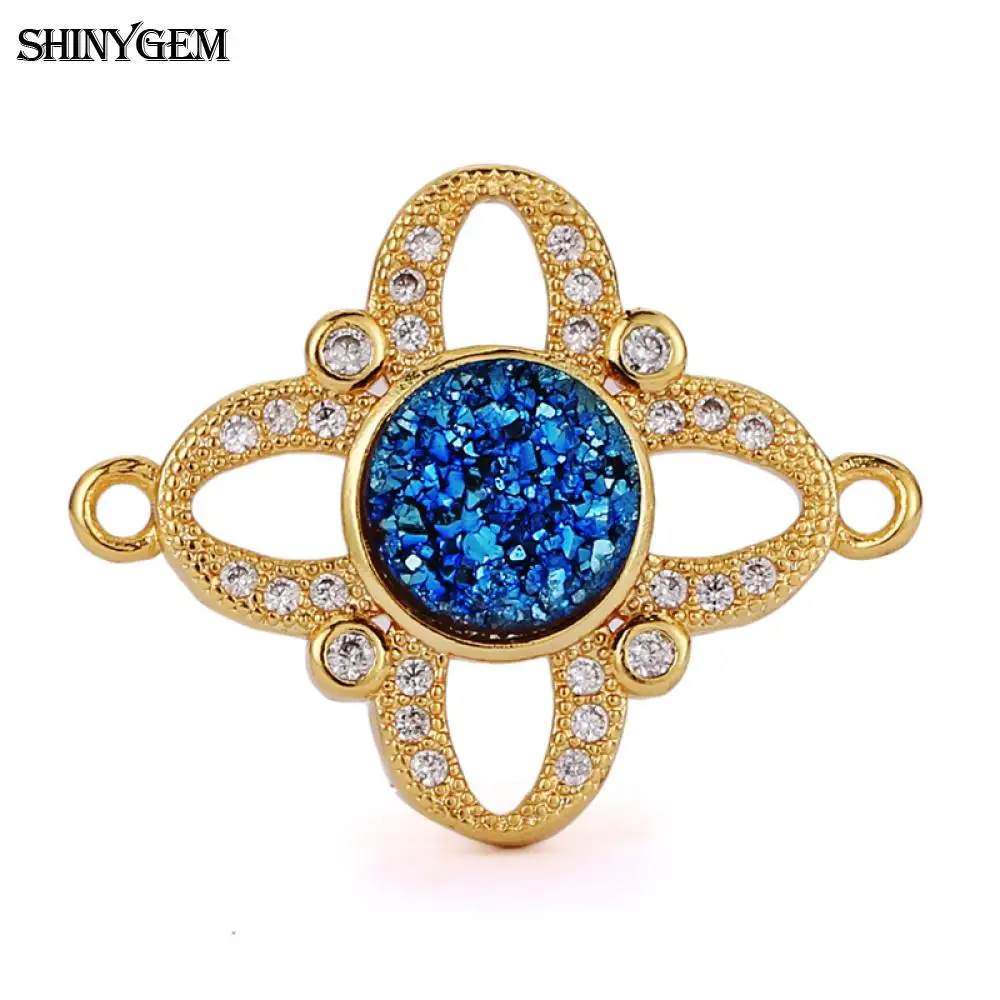 2020 SHINYGEM микро с паве драгоценными камнями ювелирные изделия фурнитура 24K
