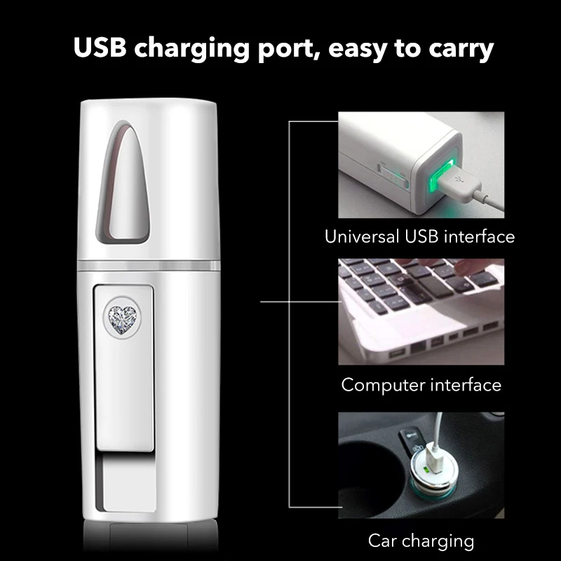 Нано распылитель тумана мини отпариватель для лица 25 мл Usb зарядка четыре цвета
