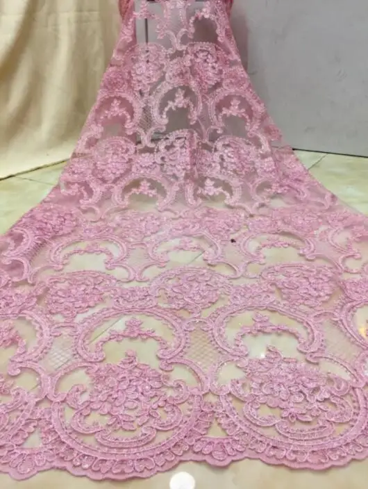 Роскошная Цветочная кружевная ткань с пайетками и французскими вышитыми