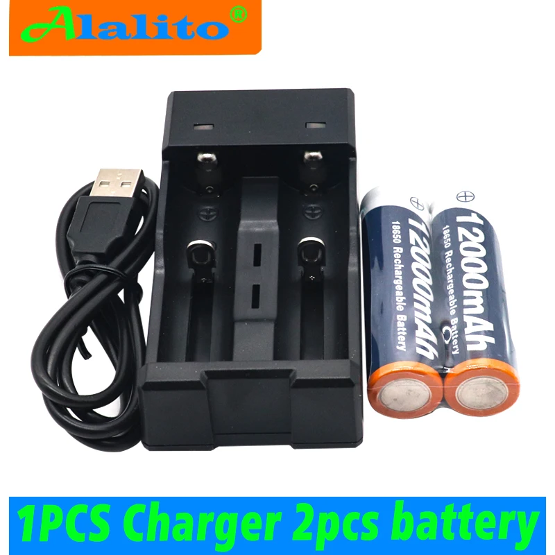Новая батарея 18650 3 7 V 12000mAh аккумуляторная льва для светодиодной вспышки оптом + USB