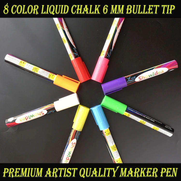 Канцелярские принадлежности 6 мм маркеры неоновый Жидкий Мел для LED доска эффект