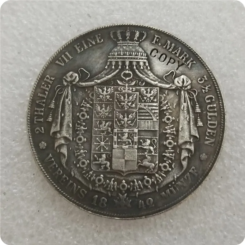 Немецкая Пруссия 1841-A 1842-A 2 thaler COPY | Дом и сад