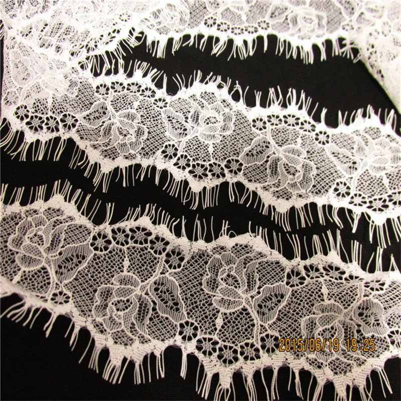 3 м/лот ресниц Lace7cm DIY декоративный Высокое качество мягкий нейлон ресницы отделка кружевом свадебное платье ткань