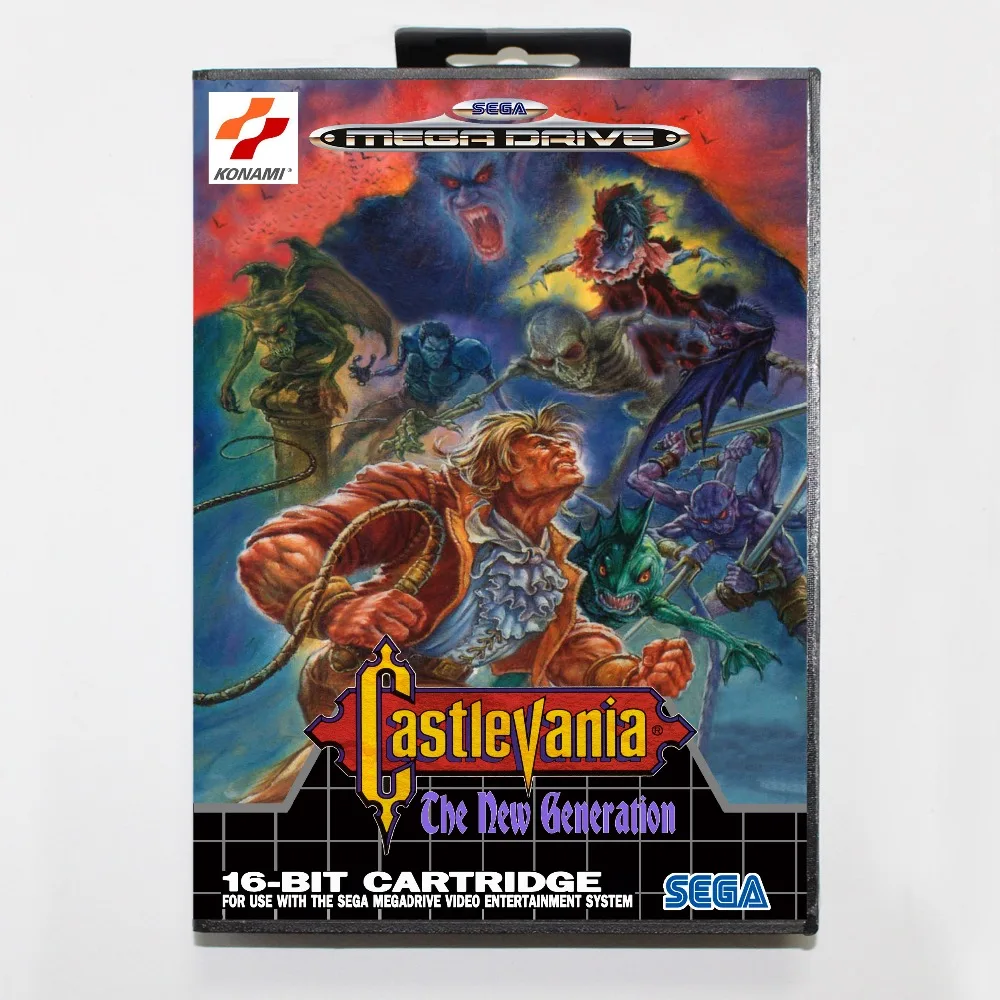 Castlevania Новинка поколения 16 бит SEGA MD карточная игра с коробку для Sega игры Mega Drive