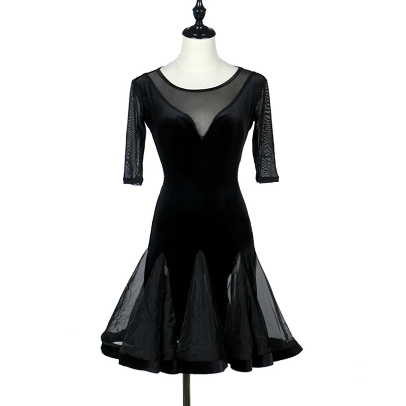 

new Latin dance costume long sleeve dress