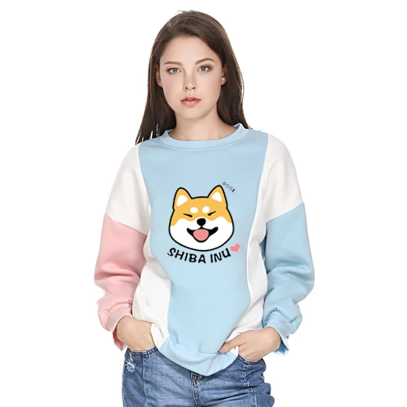 Женские толстовки Leasure Kawaii Shiba Inu Флисовые женские пуловеры с рисунком собаки