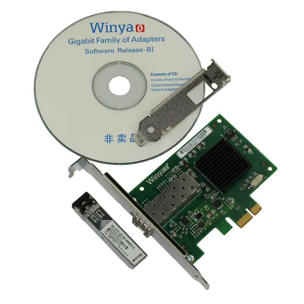 Winyao сетевая карта PCI E X1 SFP гигабитное волокно Ethernet Broadcom BCM5715S 10/100/1000 Мбит/с
