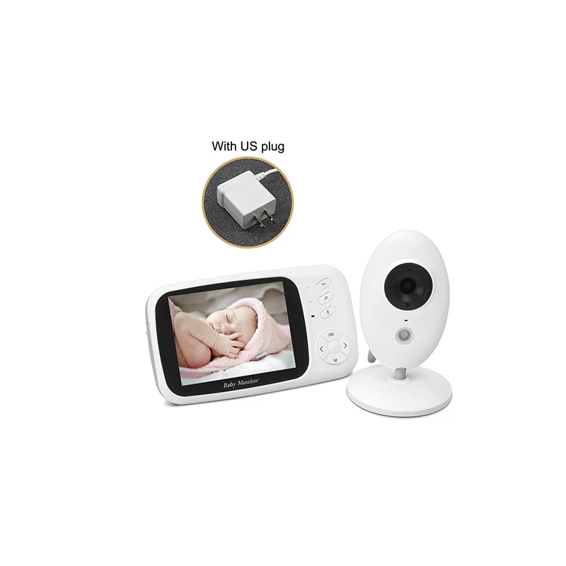US Plugs 3,5 дюймов беспроводной Babyfoon Met камера видео детский монитор ночного видения Babyphone камера безопасности Bebe монитор с держателем - Цвет: US Plugs