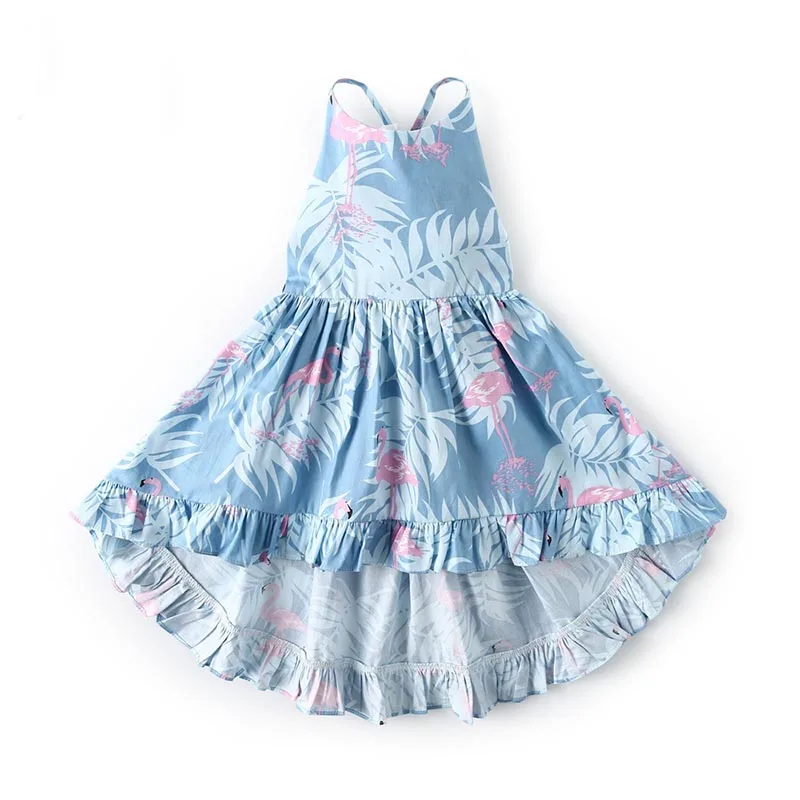 Детская одежда летние платья с цветочным принтом для маленьких девочек модная