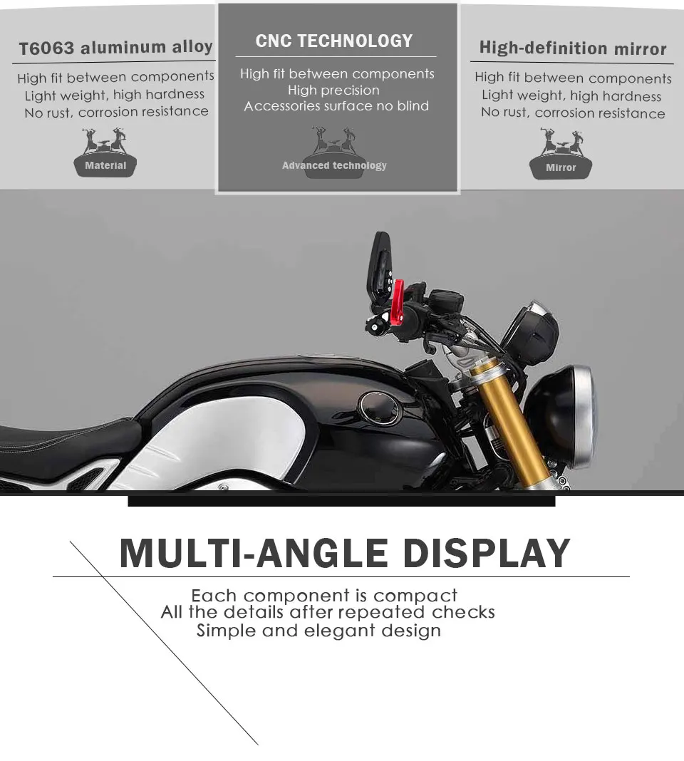 Мотоцикл зеркала заднего зеркала для Suzuki GSXR 600 750 1000 1300 Sv650 B-king TL1000 DL650 DL1000 GSX 650F 750F