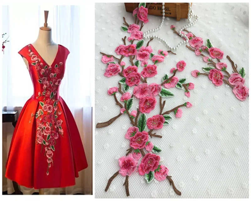 

1 компл. Цветок сливы вышитый патч кружевной шнур фотография Скрапбукинг фотография