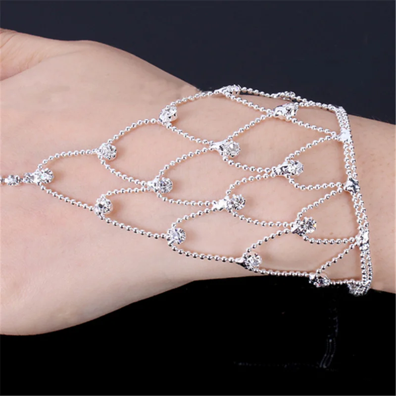 Женский сетчатый Браслет цепочка с кристаллами|Браслеты| |