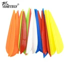 Стрелы для стрельбы из лука Clolorful, пластиковые лопатки в форме пера для правого крыла, стрелы для охоты, аксессуары для стрельбы, 50 шт., 3 дюйма