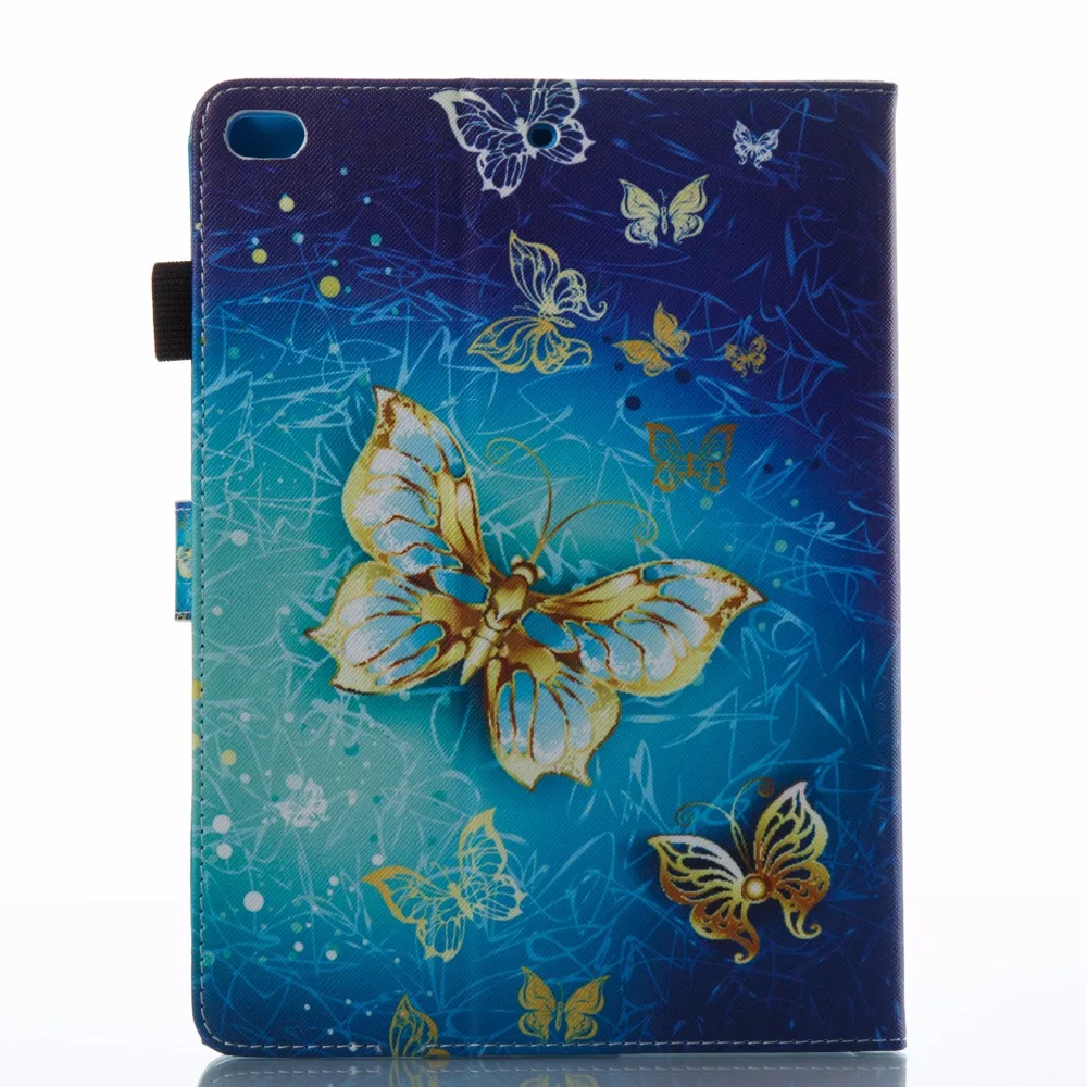 Кожаный чехол на весь корпус с изображением золотой бабочки для iPad Air 12 234 Mini 1234