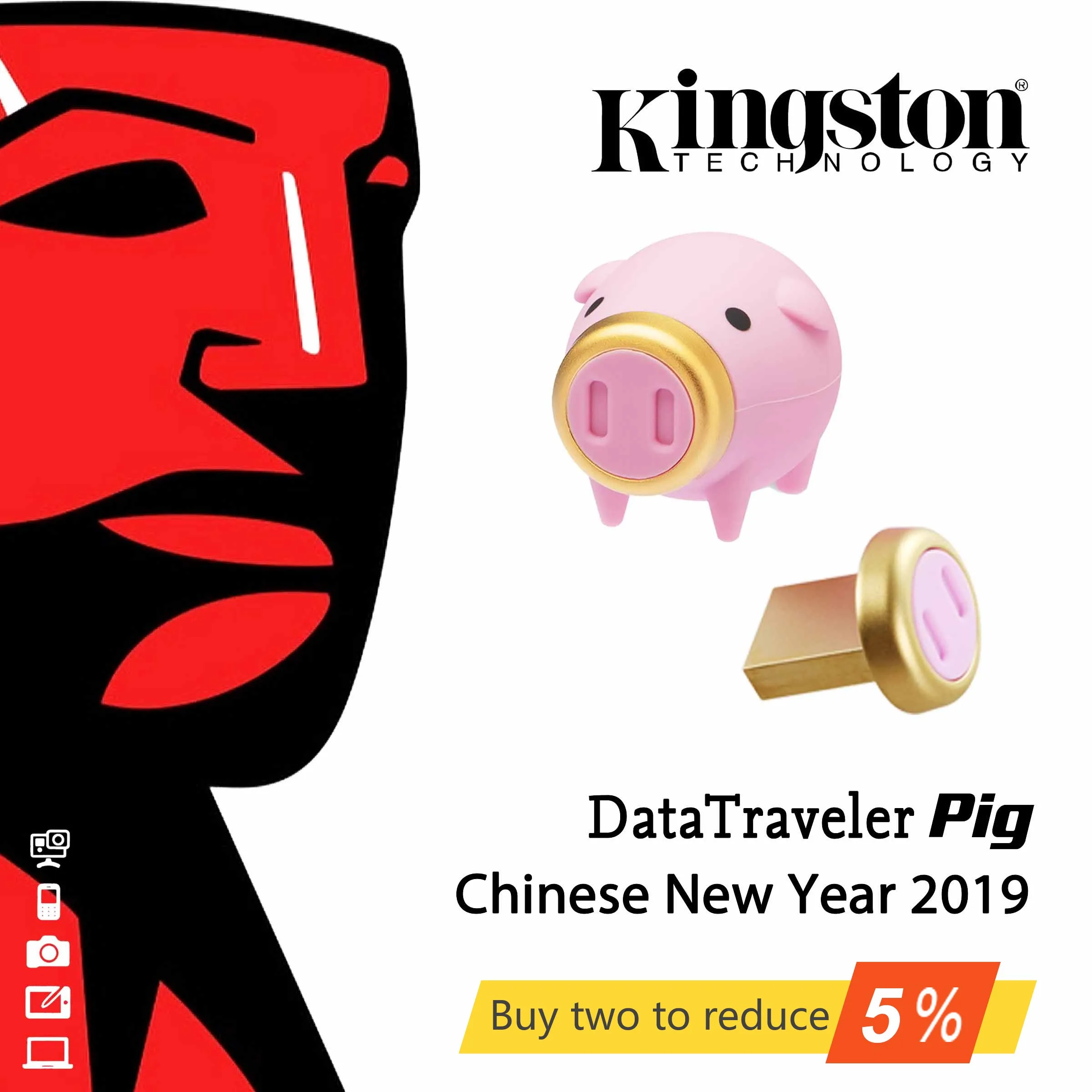Оригинальный Kingston DataTraveler Pig китайский новый год 2019 USB3.1 USB накопители DTCNY19 Zodiac U