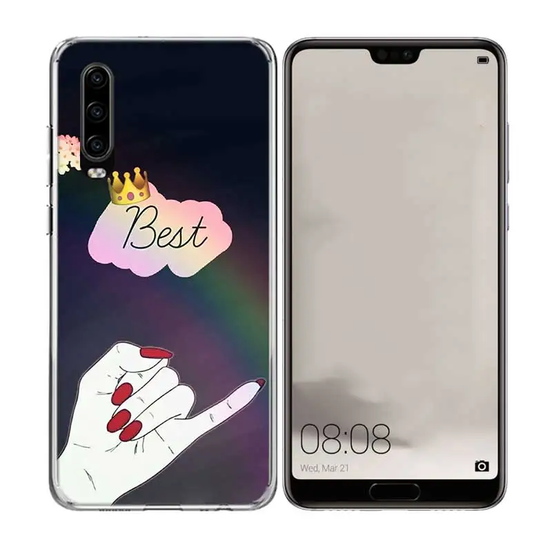 Роскошный чехол для телефона Best Friends BFF Huawei P30 P20 P10 lite Plus Mate 20X20 10 Pro P Smart 2019 + 2018 Nova 4 |