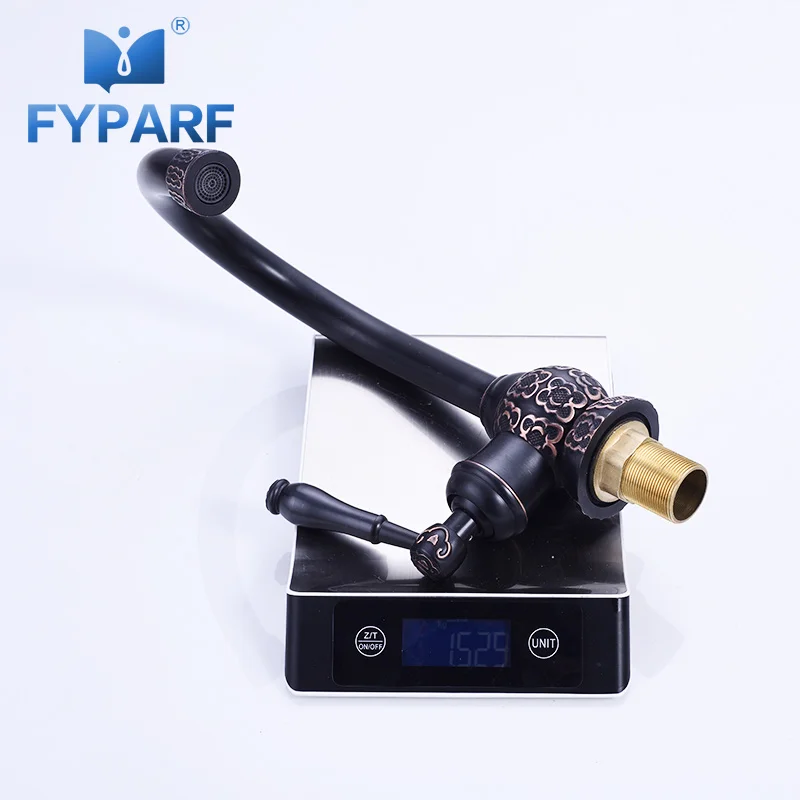 

FYPARF Bathroom Faucet Water Cold Hot Oil Rubbed Bronze Water Taps for Bathroom Sink Mixer Waterfall Brass Bathroom Basin Faucet