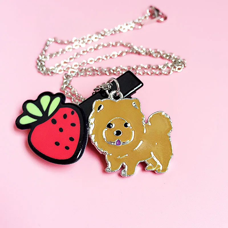 Женское Ожерелье для влюбленных чау ожерелье с подвеской в виде собаки подарок