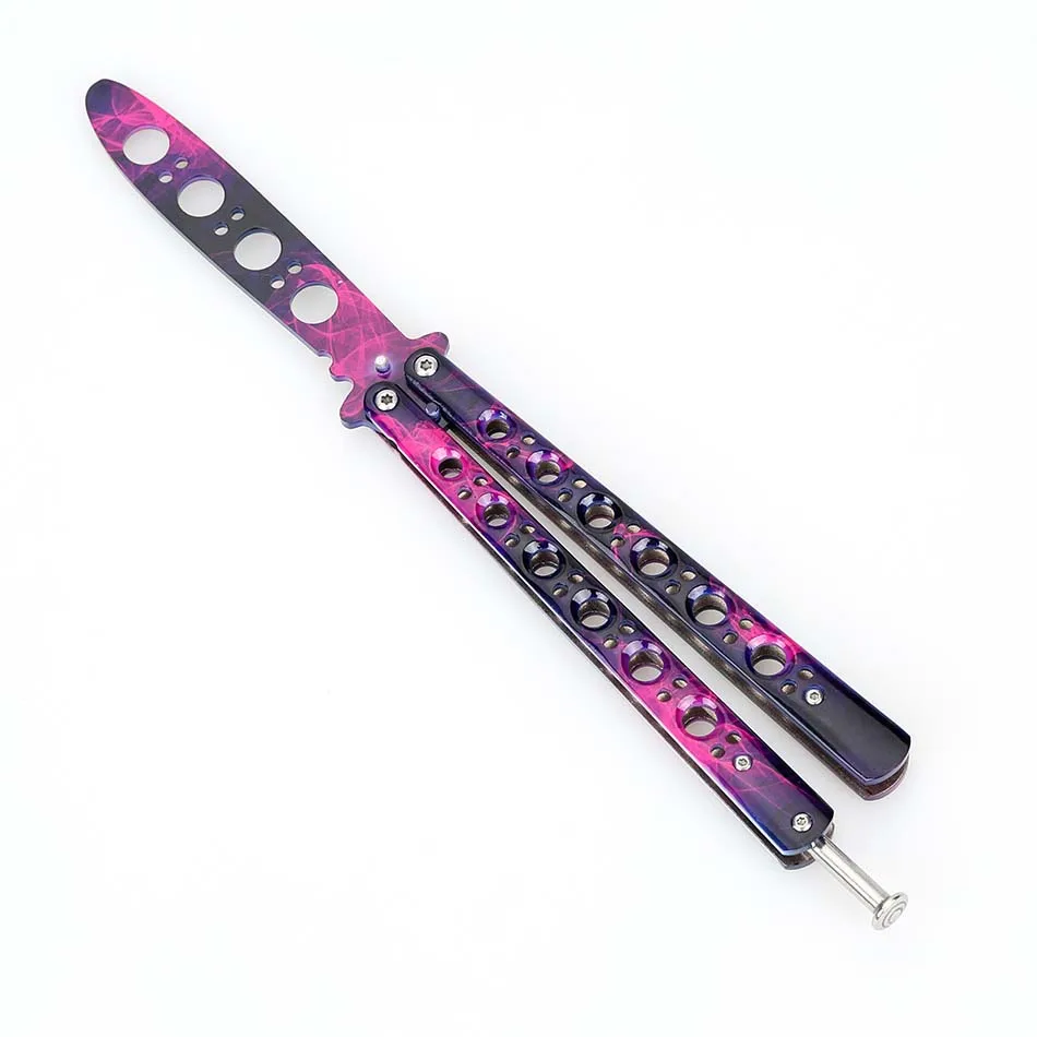 sakura color Swayboo CS GO Складной Игровой нож бабочка тренировочный нож красочные тупые лезвия без края инструмент практика бабочка в ноже - Цвет: sakura color