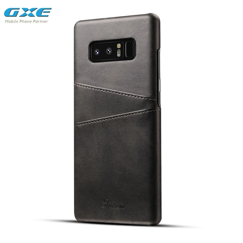 Роскошный чехол из натуральной кожи для samsung Galaxy Note 8 Note 9, Ретро стиль, защитный чехол на заднюю панель, чехол для S9 Plus S8 Note9 - Цвет: Black
