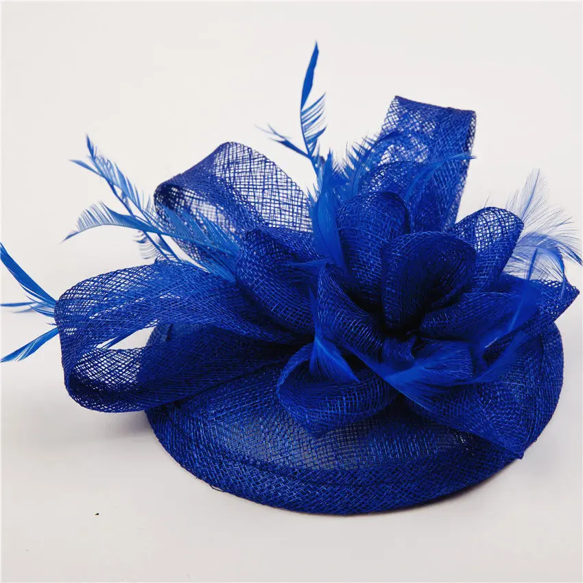 Женские маленькие головные уборы-фасцинаторы ShanFu из синамая с перьями и цветочными украшениями для церковных мероприятий SFCS12187, 6 штук в наборе.