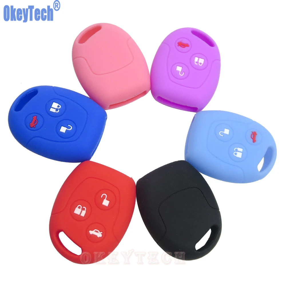 

OkeyTech силиконовый чехол для телефона с 3 кнопками для Ford Focus Mondeo фестиваva Fusion Suit Fiesta ка держатель протектор