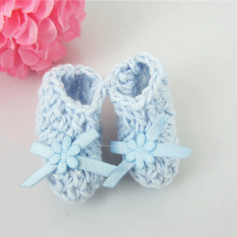 Миниатюрные вязаные пинетки ручной работы для детского душа сувениры крещения