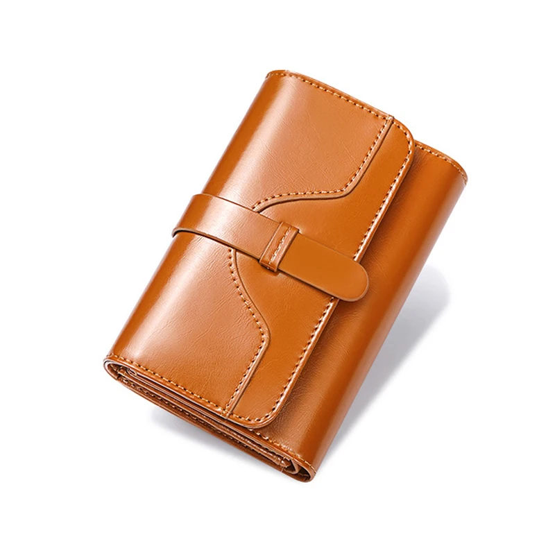 

Женский кошелек из натуральной кожи, женские модные кошельки, роскошный брендовый Кошелек для монет, женский клатч, кошелек из воловьей кожи с 3 складками