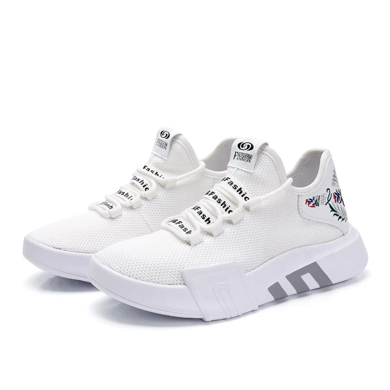 Женские кроссовки на плоской подошве Zapatillas Mujer Chaussures Femme белые дышащие