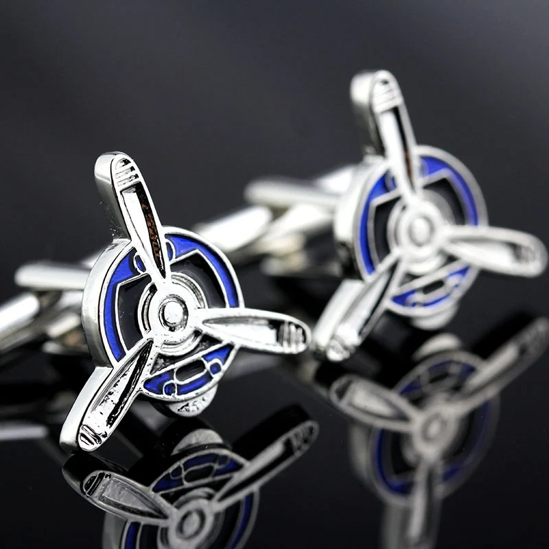 Модные Запонки мужские рубашки запонки серебро авиационный дизайн Высокое
