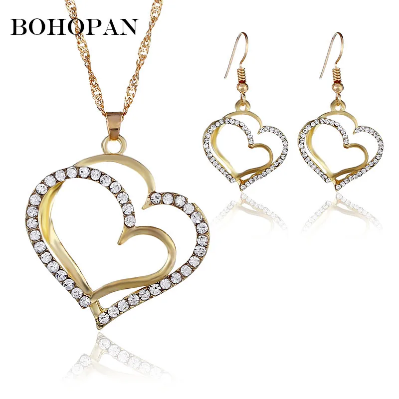 Комплект из колье и серёг с кристаллами|Ювелирные наборы| |