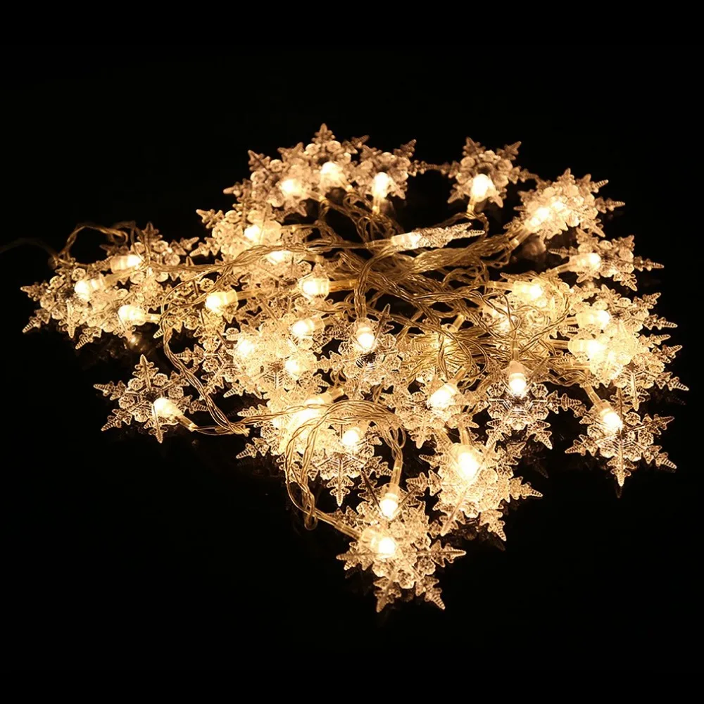 Рождественская елка снежные хлопья светодиодная гирлянда Сказочный свет для