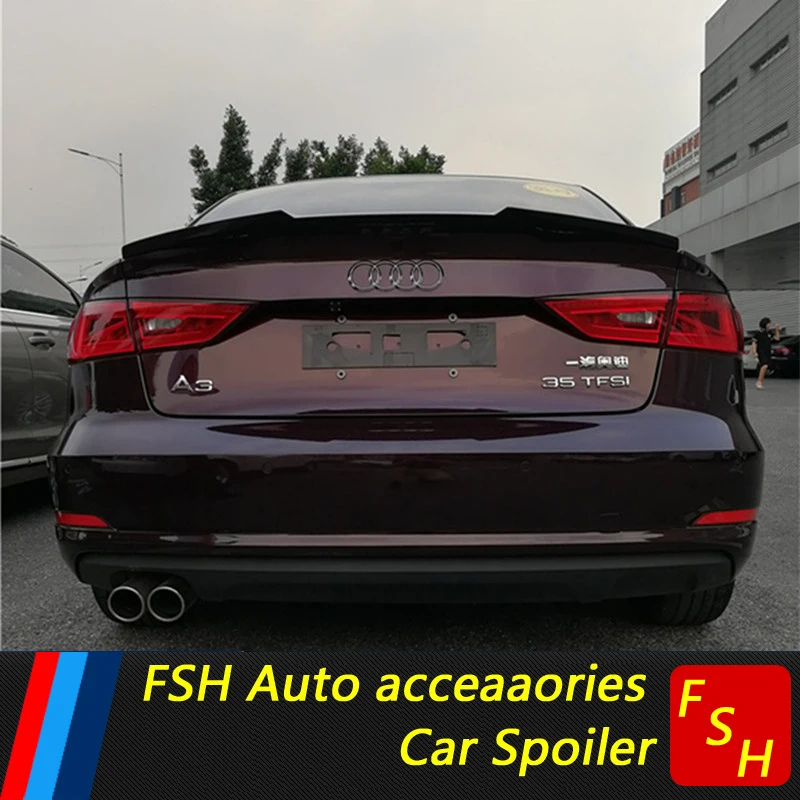 Для Audi A3 спойлер S3 ABS Материал заднее крыло автомобиля праймер цвет задний для