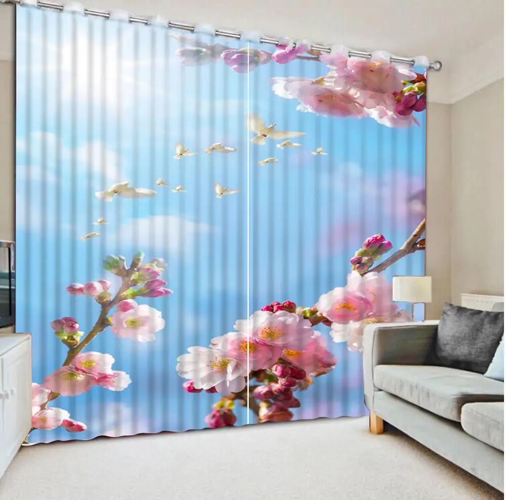 

Flower sky modern living room curtains