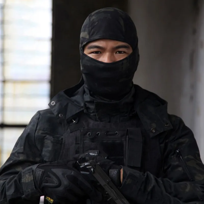 Унисекс для тактических игр, головной убор, закрывающий лицо боевой шарф страйкбол Охота маска для лица Лыжный Велоспорт Балаклава полный капюшон спортивный велосипедный шарф