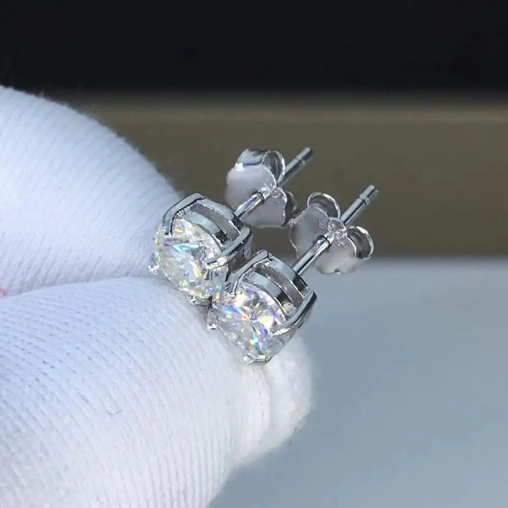 Серьги из серебра 925 пробы с моиссанитом всего 1 00ct бриллиантами прошедшие