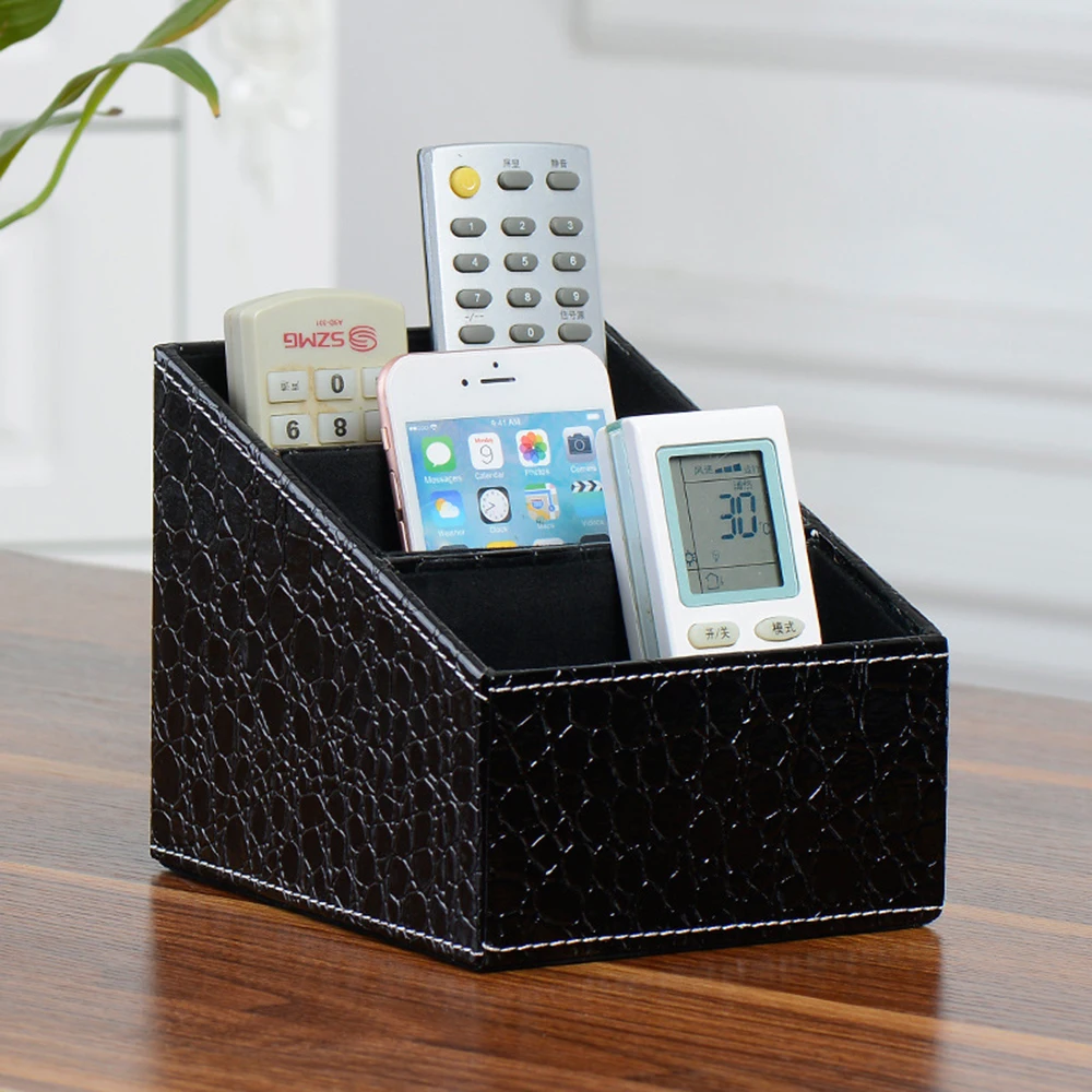 Роскошный Настольный органайзер из искусственной кожи с пультом дистанционного