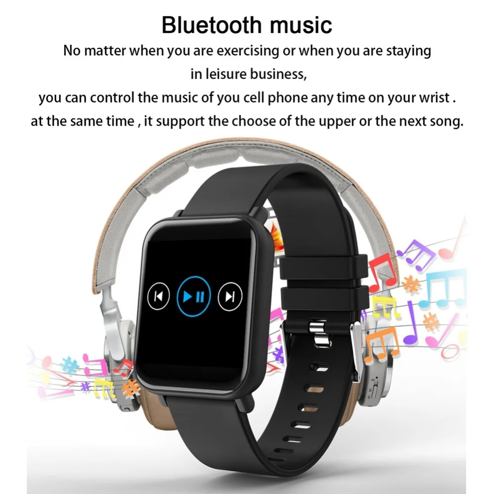 Смарт-браслет KOBWA R6 с Bluetooth Водонепроницаемый Фитнес-браслет мониторинг