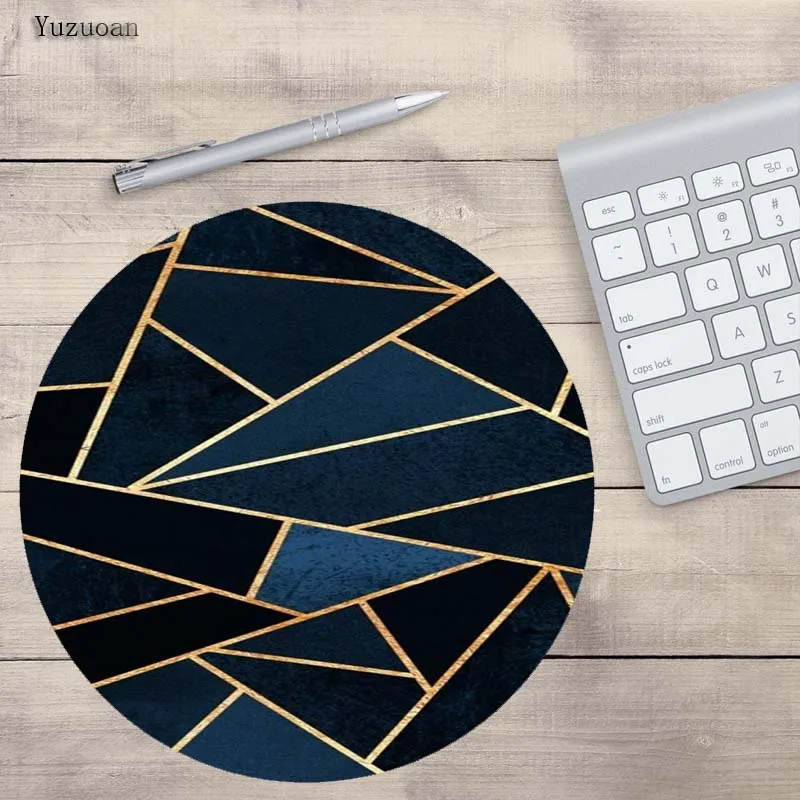 Yuzuoan камень стекло вода дерево падение игровой коврик для мыши резиновый круглый