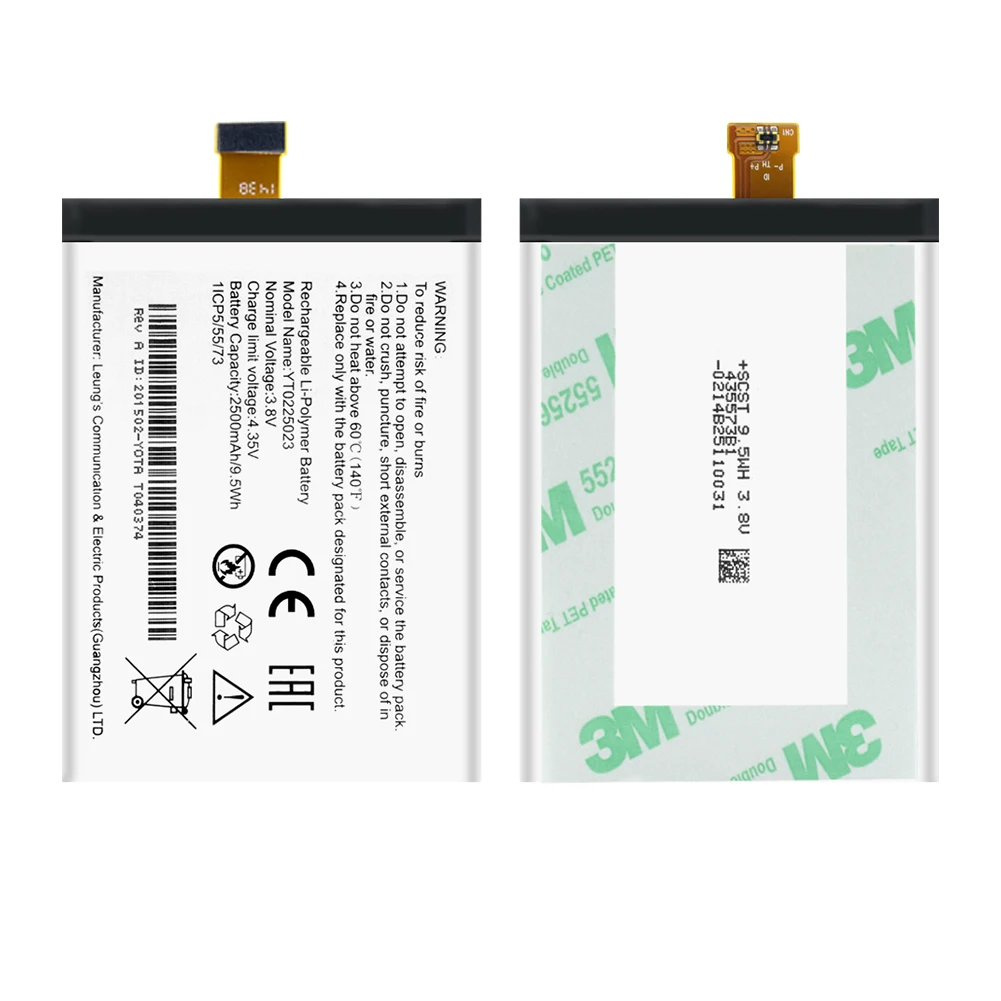 YT0225023 2500 мАч литий-полимерный аккумулятор для Yotaphone 2 YD201 YD206 Сменные Аккумуляторы для мобильных телефонов